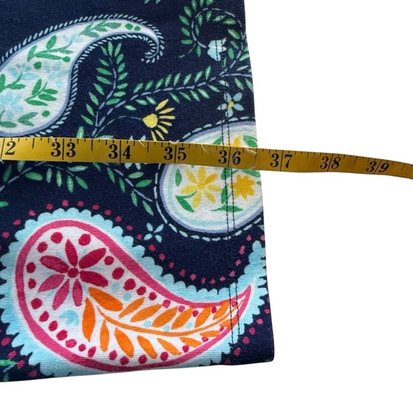 Talbots Pleat Ruffle Neck Paisley Print Sheath Dress Sleeveless Medium Petite - Picture 9 of 12